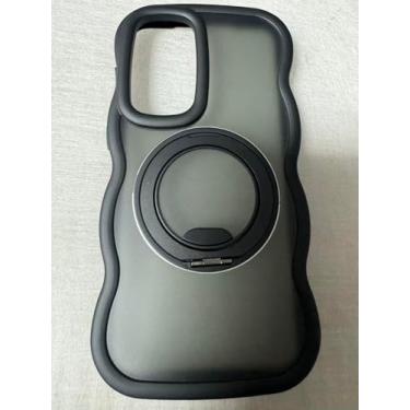 Imagem de YOVIAKK Capa para Samsung S25 Plus [compatível com Magsafe] TPU macio + policarbonato rígido transparente linda alça e moldura ondulada encaracolada, capa protetora contra quedas militares para S25