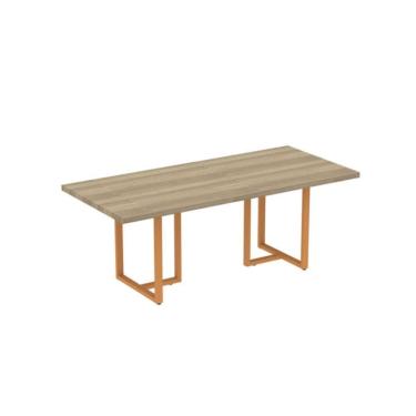 Imagem de Mesa Reunião Retangular 2000x900mm Pe40tub Noce Naturalle-laranja Picasso