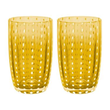 Imagem de Cj 2 Copos Altos de Vidro Orquídea Âmbar 500ml Wolff