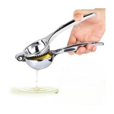 Imagem de Espremedor De Limão Espremer Manual 20cm Limões De Aço Inoxidável Original Line Metal Multiuso Universal