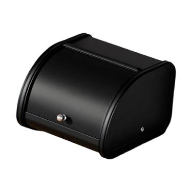 Imagem de Baoblaze Caixa de pão com tampa enrolável, porta-chaves, recipiente para guardar pão, armazenamento para casa, balcão, biscoitos, padaria, cozinha, Preto 25x26x17cm
