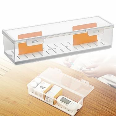 Imagem de Caixa organizadora de suprimentos para diabéticos com divisórias ajustáveis – Estojo de armazenamento de lanceta de glicose para viagem, 30 cm C x 10 cm L x 7 cm A, 1 peça