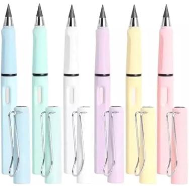 Imagem de Kit Lápis Infinito De Escrita preto Eterna Criativo Grafite Papelaria Escola Estutante Escritório (Kit com 6 cores)