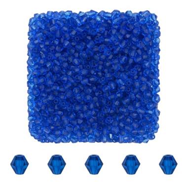 Imagem de Mandala Crafts Contas de cristal bicone azul Montana de 3 mm – 1500 contas de vidro facetadas para fabricação de joias, suprimentos de contas, artesanato DIY, pulseiras, colares, brincos e contas
