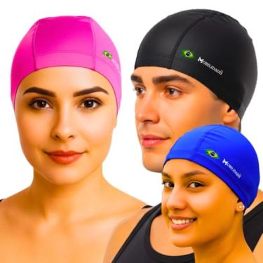 Imagem de Touca De Natação Tecido Elástico com Proteção UV e Secagem Rápida, Conforto Anatômico