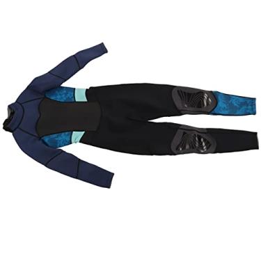 Imagem de Generic Roupa de Mergulho Feminina, Roupa de Mergulho de Corpo Inteiro 3mm Manga Longa para Com Snorkel para Surf (L)