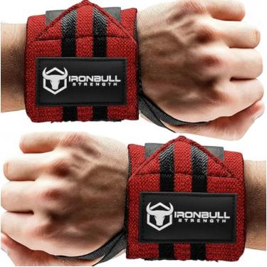 Imagem de Envoltórios de pulso para halterofilismo e levantamento de peso (45,7 cm) - Alças de pulso de qualidade premium para levantamento de peso com alça de polegar - Melhor envoltório de pulso de academia