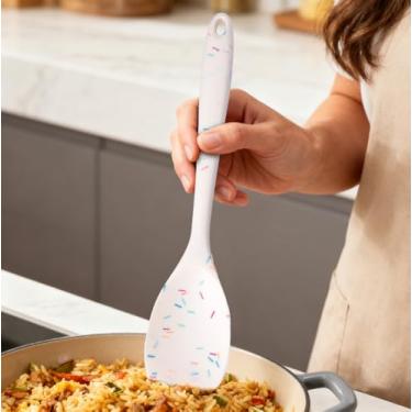 Imagem de 1 conjunto de espátula de silicone, espátula de grau alimentício para misturar, raspar, espalhar e preparar, uso na cozinha, branca