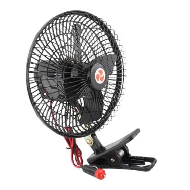 Imagem de Acouto Ventilador de Resfriamento de Carro de 8 Polegadas - Alimentado por Isqueiro, Ventilador de Metal Silencioso Com Clipe para Carros, Caminhões, SUVs, Trailers, Barcos e ônibus - Solução (CC24V)