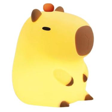 Imagem de Luminária de Mesa Touch Capivara LED Recarregável Silício Brilho Ajustável Temporizador 12x8x9cm