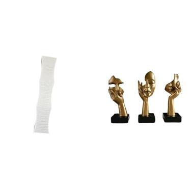 Imagem de Whtkoph Luminária de Chão para Sala de Estar com Cúpula E Estátuas Abstratas de Pensadores em Resina. Decoração de Mesa para Escritório, Estante E Casa.