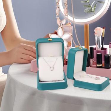 Imagem de 2 peças, caixa de pingente, pulseira interior de veludo, caixa de presente, corrente de presente, estojo de armazenamento para proposta de noivado de Natal (caixa pequena com pingente)