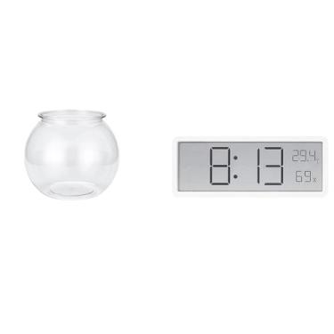 Imagem de Whtkoph Vaso Aquário Digital Transparente com Visor Grande para Peixes Pequenos E Relógio de Aquário Multifuncional, Ideal para Decoração de Escritório E Casa