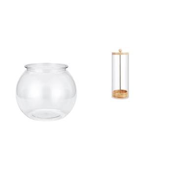 Imagem de Whtkoph Vaso Organizador Transparente para Aquário Pequeno, Ideal para Mesa de Escritório, Decoração de Casa E Como Porta-pincéis Reutilizável.