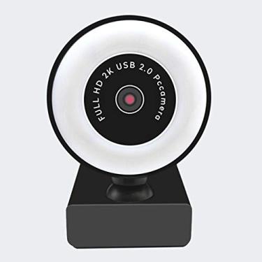 Imagem de Webcam 1080p com anel de luz de microfone Pro USB computador HD Web Cam Plug and Play para laptop, Mac, Windows, jogos, Xbox, Skype, Twitch Stream, gravação de chamadas de vídeo