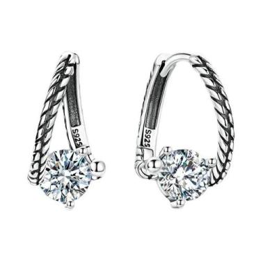 Imagem de Brincos De Argola De Moissanite Em Prata Esterlina 925 Hipoalergênicos
