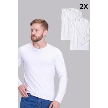 Imagem de Kit 2 Camisetas Térmicas Adulto Branco - OUTRAS MARCAS, M, Branco