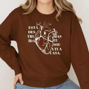 Imagem de Moletom Gola Careca Estampa Está Destruída Mas Eu Sou A Tua Casa 062 M
