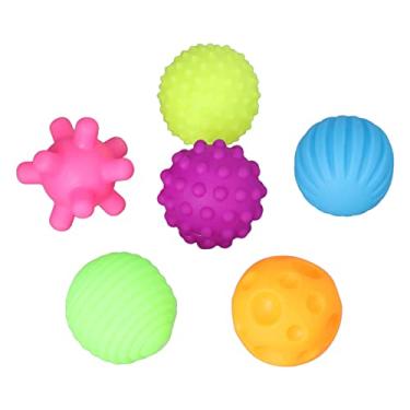 Imagem de Generic Conjunto de Bola Elástica Sensorial Texturizada para bebê, Brinquedo de Apertar Engraçado para Casa, 6 Peças de Brinquedo de Bola Infantil Multicolorido Macio (Cor)