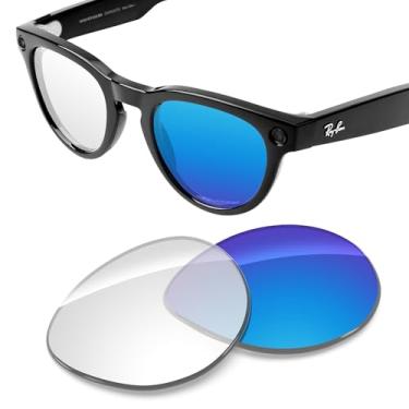 Imagem de Tintart Lentes de substituição de desempenho compatíveis com RayBan Meta Headliner RW4009 50 mm AI Glasses-Blue Shield Photochromic, proteção UV, transição, resistente a arranhões