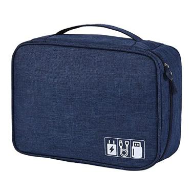 Imagem de Organizador de Eletrônicos Bolsa Armazenamento Cabos Viagem Carregador USB Acessórios para Dispositivos Digitais Divisor Caixa Casa