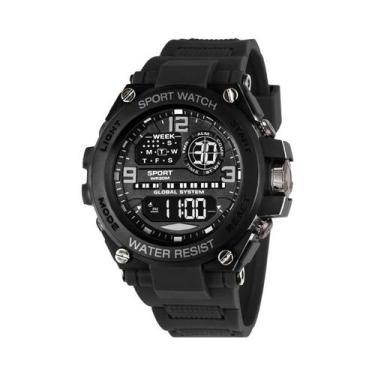 Imagem de Relógio Digital Esportivo À Prova d'Água Para Homens Com Cronômetro Lu