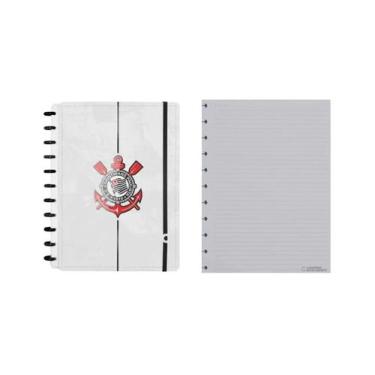 Imagem de Caderno Inteligente Corinthians Timão Branco Grande + Refil