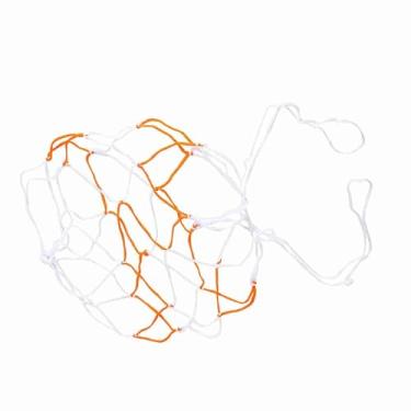 Imagem de Estink Malha de Basquete Saco de Rede Portátil Durável Porta-Bola Único Com Fechamento de Cordão para Armazenamento de Futebol Vôlei Material Em Nylon Branco e Amarelo
