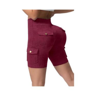 Imagem de Shorts Camuflados Femininos Com Bolsos, Efeito Levanta Bumbum, Control