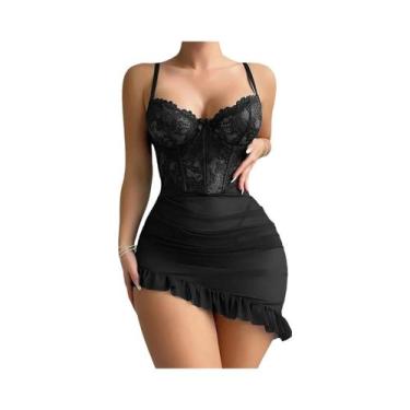 Imagem de Sutiã Transparente Com Aro, Camisola Sexy De Renda, Lingerie Transpare