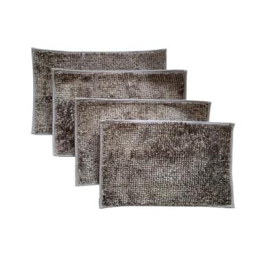 Imagem de Tapetes de Bolinha em Microfibra Super Macio 38x58cm para Banheiro Quarto e Cozinha (4, Cinza)