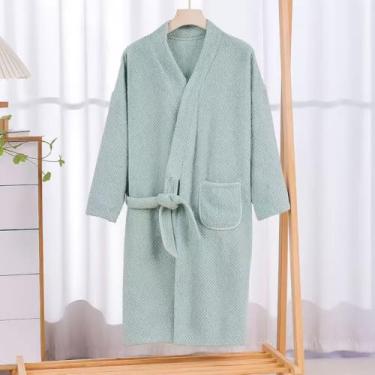 Imagem de Toalha Roupão de Banho Unissex – Secagem Rápida, Tamanho Único, Ideal para Praia, Spa, Piscina e Viagem (VERDE)