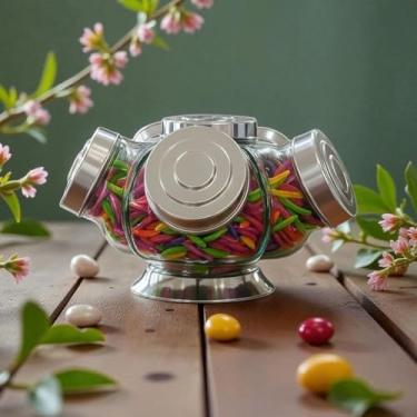 Imagem de Baleiro Alumínio Médio Vidro 29cm Girátório 2500ml