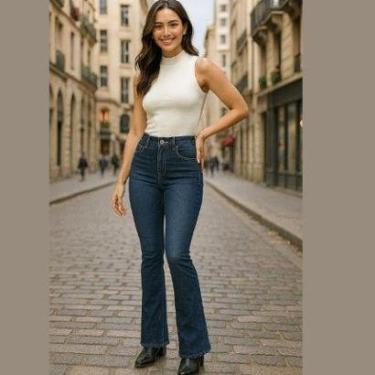 Imagem de Calça Jeans Feminina Skinny Push Up Azul Médio Malwee-Feminino