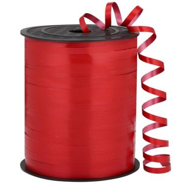 Imagem de Fita de ondulação vermelha de 600 metros de 1/5 polegada de largura, cordão de balão vermelho encaracolado para embrulhar balões de casamento, decorações de festa de Natal
