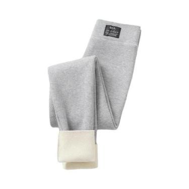 Imagem de Leggings Térmicas Grossas De Cintura Alta Para Mulheres, Calças Pretas