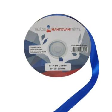 Imagem de Fita De Cetim 15mm N 03 Com 50 Metros Cor:Azul Royal - Irmãos Mantovan