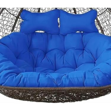 Imagem de Substituição De Almofadas De Cadeira De Ovo Suspensas Laváveis, Almofada De Cadeira De Balanço Duplo, Almofada De Cadeira De Rede Suspensa Apenas (J, 150 * 110 Cm/59 * 43 Pol.)