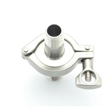 Imagem de Conjunto de encaixe de tubo de aço inoxidável 304 1/10.2 cm virola rosca macho BSP + braçadeira tripla de 1/5.1 cm + junta de silicone para fermentação caseira