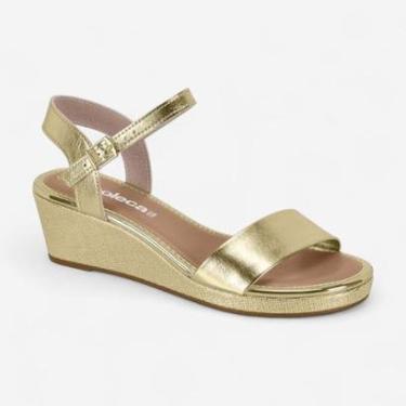 Imagem de Sandália Anabela Moleca Metalizada Dourado-Feminino