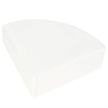 Imagem de Filtro de café descartável, 100 unidades de papel de filtro de café descartável branco em forma de leque para filtro de café de gotejamento V60