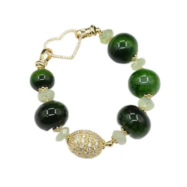 Imagem de DWBPGVUN Joias verdes prehnite esmeralda, polimento de ágata crua, contas de Rondelle lisas, colar e brincos, One Size, Ágata