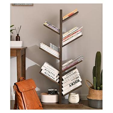 Imagem de Estante de madeira maciça prateleira em forma de árvore do chão ao teto, contra a parede estante para escritório sala de estar (cor: 48,5 x 26,5 x 121 cm cor de tronco) (48,5 x 26,5 x 121 cm Cor