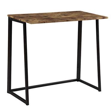 Imagem de U5GAAALPPQ9 Mesa dobrável para computador, estilo industrial, mesa de escritório em casa, mesa de estudo, para espaços pequenos, sem montagem, mesa pequena