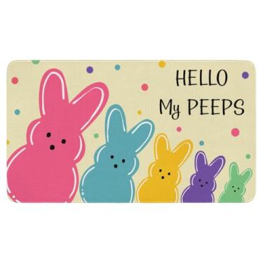 Imagem de aienssfwe Tapete de porta de primavera de Páscoa, tapete de boas-vindas ao ar livre, tapetes de outono, capacho de Halloween para porta da frente 76 x 43 cm