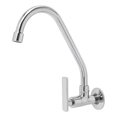 Imagem de Torneira Cozinha Parede Metal Inox 1/2 Bica Móvel Pia 5046A