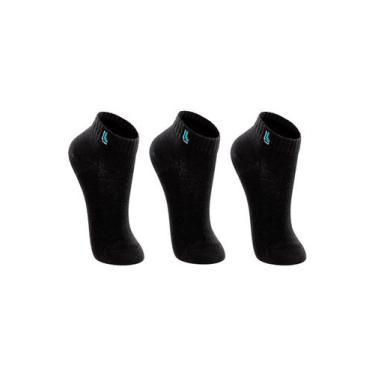 Imagem de Kit 3 Pares de Meias Infantil Cano Curto Lupo 2725-089, Preto, 24/29