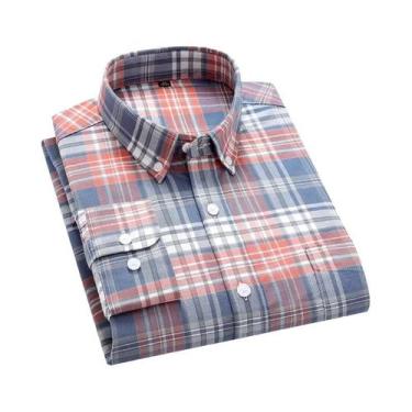 Imagem de Camisa Masculina De Manga Longa 100% Algodão Puro, Macia, Respirável, 