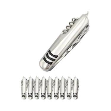 Imagem de Canivete Utilitário 11 Em 1 De Aço Inoxidável Com Chave De Fenda, Abri