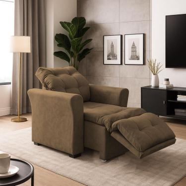 Imagem de Poltrona Cadeira Papai Mamãe Idoso Reclinável E Retrátil Bellagio Capuccino